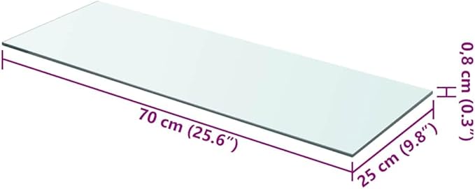 Set of 2 Tempered Glass Floating Shelves, 27.6 x 9.8 Inch Clear Wall Mounted Display Ledge for Living Room, Bedroom, and Kitchen Storage, Durable Heat-Resistant Panel