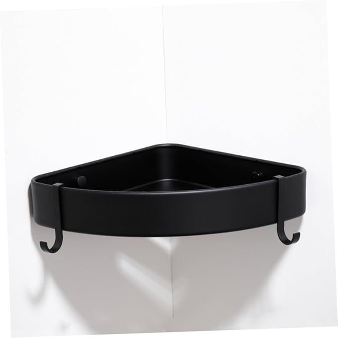 Cabilock Fan-Shaped Corner Storage Rack Black Space Aluminum Bathroom Shelf Stand for Kitchen Toilet Living Organizer and Elegant Home Storage