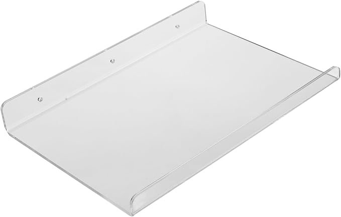 Mobestech Acrylic Floating Shelf for Bathroom and Kitchen Clear Wall-Mounted Storage Rack for Toiletries and Seasoning Bottles and Easy to Install Compact