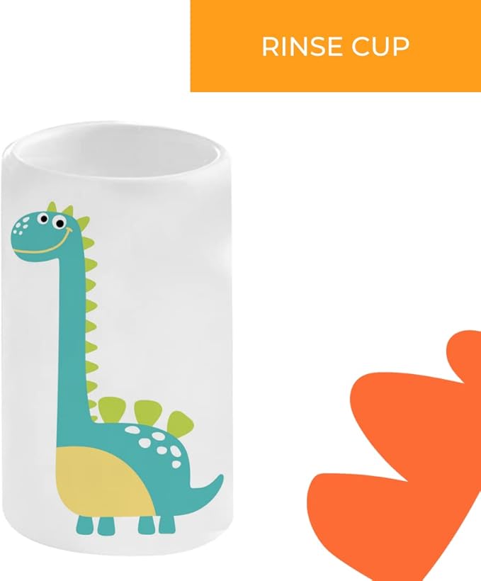 Kids Dinosaur Bathroom Set – 3-Piece Fun Bathroom Accessories for Kids, Including Toothbrush Holder, Soap Dispenser, and Cup – Adorable Dinosaur Décor for a Playful Bathroom.