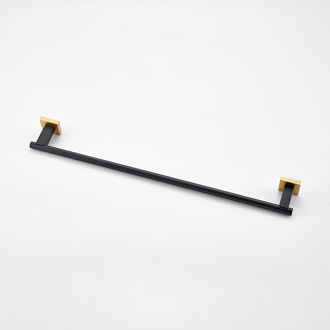 Miyili 24" Towel Bar SUS 304 Stainless Steel Towel Holder for Bathroom or Kitchen Wall Mount Black & Gold, A02BG60A