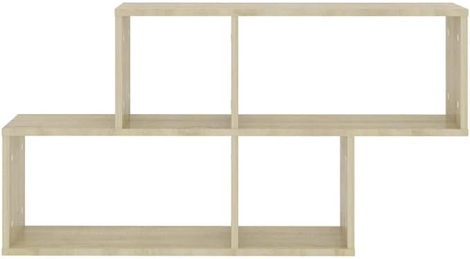Sonoma Oak Wall Shelf 39.4x7.1x20.9 Inches Engineered Wood Display Storage Unit for Living Room Bedroom with Invisible Mounting System