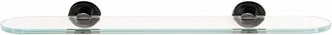 Alno Contemporary I A8350-24-MB 24" Glass Shelf with Brackets Matte Black