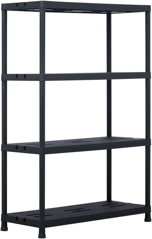 Storage Shelf Rack,Free Standing Storage Shelf, Modern Shelves for Kitchen Bathroom Warehouse, Office, Conference Room Black 485 Lb 35.4"X15.7"X54.3" Plastic