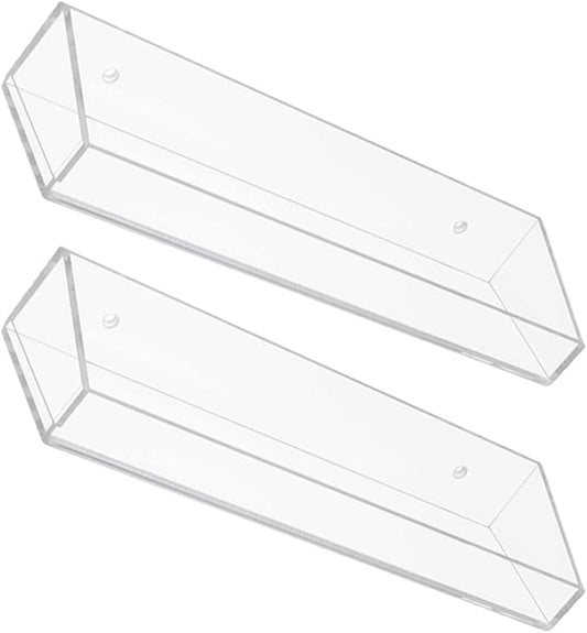 SOLUSTRE Acrylic Wall Mounted Storage Rack 2pcs Kitchen Seasoning Rack Bathroom Shelves Floating Toiletries Organizer for Home Storage