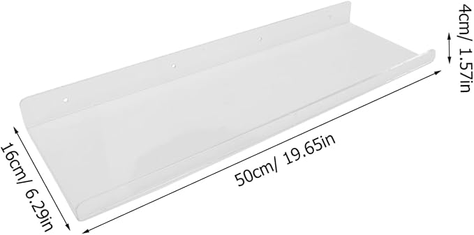 Acrylic Shelf Bathroom Floating Wall Mount Storage Rack Acrylic Wall Shelf