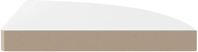 Floating Corner Shelf High Gloss White 13.8x13.8x1.5 Inch Honeycomb MDF Wall Shelf with Invisible Mounting System for Bathroom Bedroom Living Room Home Decor Storage