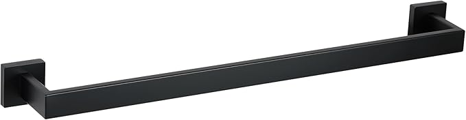 SEIDO 28 Inch Matte Black Towel Bar, Heavy Duty & Rust-Proof 304 Stainless Steel Bath Towel Holder, Modern Square Wall Mounted Towel Rack for Bathroom, Kitchen, RV