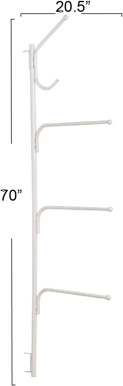 Household Essentials Hinge-It Clutterbuster Valet Family Towel Bar, White