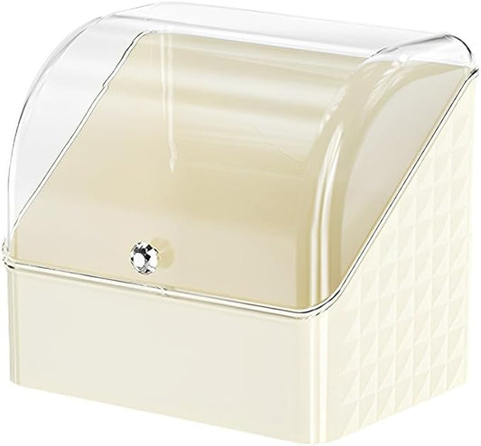 Large Clear Cosmetic Makeup Organizer with Lid, Desktop Cosmetics Box Tabletop Cosmetics Holder, Dresser Top Organizer Case for Cosmetics, Lotion, Beauty Product