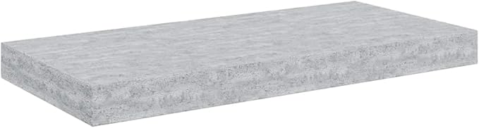 Wall Shelf Set of 2, Modern Floating Shelves for Wall Storage, Concrete Grey MDF Rectangular Decorative Display Ledge for Living Room, Bedroom, Office, 19.7 x 9.1 Inch