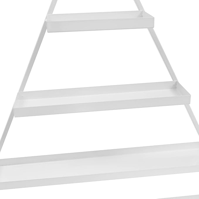 Wall-Mounted Nail Polish Rack, Set of 6 Triangular White Nail Polish Shelf 5-Tier Lipstick Perfume Cosmetic Display Shelf for Home Spa Nail Salon Shop