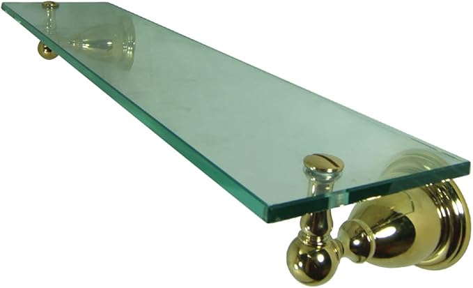 Kingston Brass BA1759PB Heritage Glass Shelf, Polished Brass, 2-1/2"