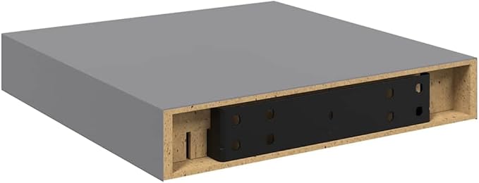 Floating Wall Shelves Set of 2, Modern Square Display Ledges for Bedroom Living Room Decor, Gray MDF Wall Mounted Storage Shelves, 9.3 x 9.1 x 1.5 Inch