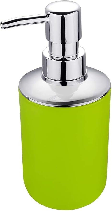 6 Pcs Plastic Bathroom Accessory Set Luxury Bath Accessories Bath Set Lotion Bottles, Toothbrush Holder, Tooth Mug, Soap Dish, Toilet Brush, Trash Can, Rubbish Bin (Green)