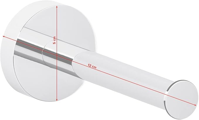 tesa Smooz No Drill, Wall Mounted Spare Bathroom Toilet Roll Holder, Chrome-plated Metal, Removable Adhesive Glue Technology