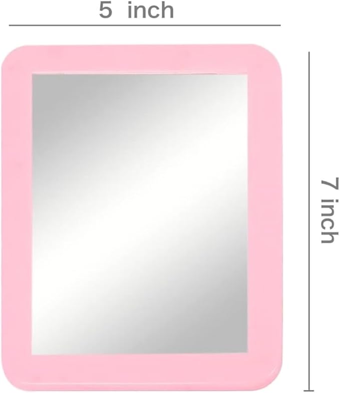 Gifts for Back to School Season,Magnetic Locker Mirror - 5" x 7" Pink Magnet Mirror for School, Bathroom, Workshop, Office,Small Mirrors for School Locker