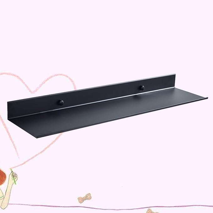 Bathroom Shelf Single Layer Wall Mount Floating Storage Rack in Space Aluminum Rustproof Design for Efficient Bathroom Organization