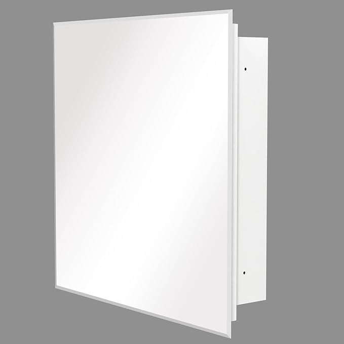 20"x20" Medicine Cabinet,HD Bathroom Mirror Cabinet with Beveled Mirror,Removeable Shelves, Recessed and Surface Mount,Frameless Bathroom Mirror with Storage