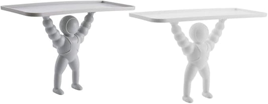PRETYZOOM 2pcs Spaceman Wall Hanging Shelf Bathroom Decor Rack Modern Wall-Mounted Storage for Toiletries