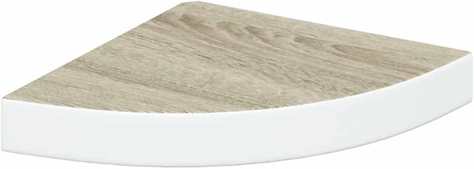 Wall Corner Shelf Set of 4, Floating Shelves for Bedroom Living Room, Modern Oak and White Honeycomb MDF Wood Corner Shelving Unit for Home Decor
