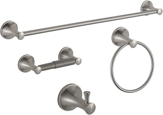 BGL 4PCS Bathroom Hardware Set,Brushed Nickel Bathroom Towel Rack Set,24 Inches Adjustable Towel Bar for Bathroom