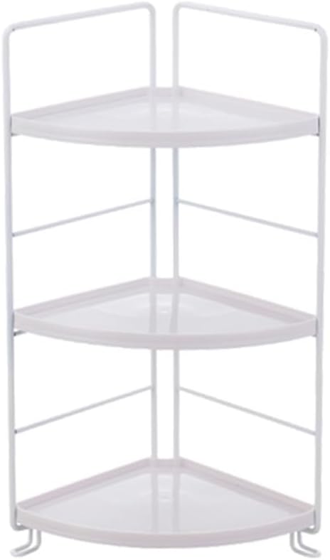 WFF Corner Storage Rack, 3 Levels Open-Save Space-Multi-Purpose Household Organizer Suitable for Bathroom, Office, Bedroom, Living Room (Color : White, Size : Sector)