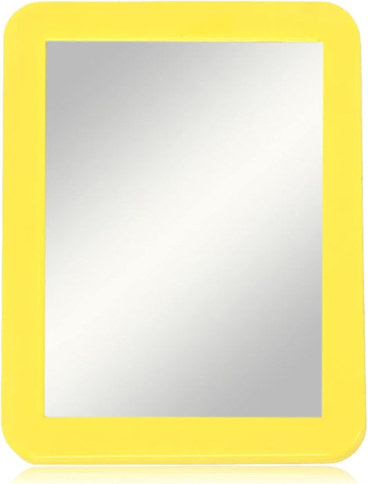 ARTLYMERS Magnetic Locker Mirror, 5x7 Real Glass Small Mirrors for Locker with Magnetic Backing, for School Locker, Bathroom, Household Refrigerator, Locker Accessory (Yellow)