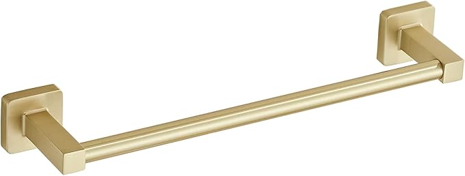 Wall Mounted Towel Rack for Bathroom, 12 Inch Brushed Light Gold Towel Bar with Stainless Rack and Hand Towel Holder, Bathroom Towel Racks and Shower Towel Rack (Gold, 14 Inch)