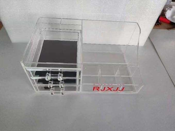 Transparent Acrylic Cosmetic Makeup And Jewelry Storage Box -Storage Plastic Cases -Great For Bathroom