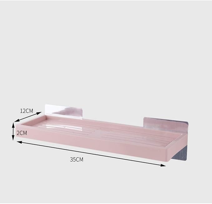 Practical Bathroom Storage Rack Punch-Free Plastic Bathroom Shelf Toilet Wall Hanging Storage Rack Bathroom Storage Shelfs (Color : Green)