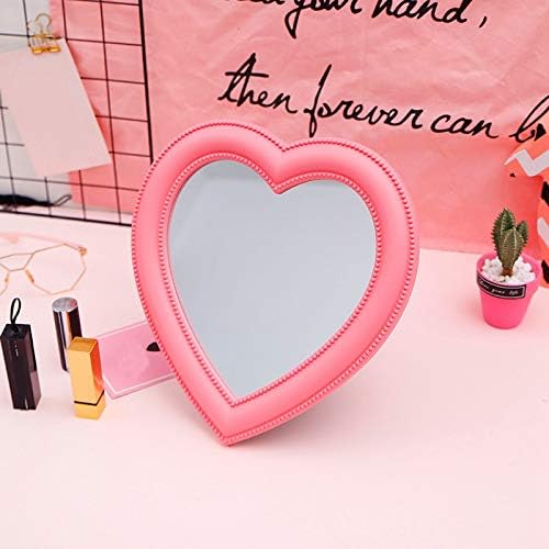 Utavu Makeup Mirror Heart Shape Wall Desktop Mirror Cosmetic Vanity Mirror for Women Ladies Friends Gift