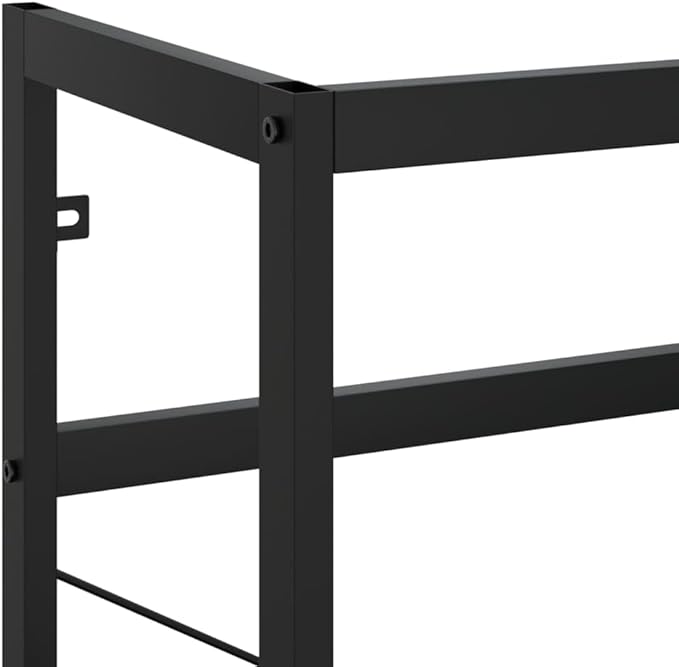 vidaXL Bathroom Washbasin Frame Household Washroom Furniture Modern Vanity Units Wash Stand Console Sink Frame Storage Rack Black Iron