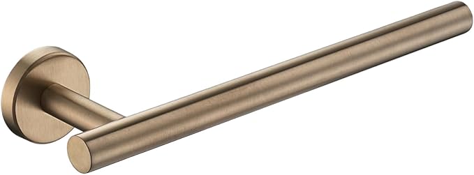 JQK 10 Inch Hand Towel Holder Towel Ring Champagne Bronze, Thicken 0.8mm 304 Stainless Steel Bathroom Hand Towel Bar, 9 Inch Useable Length Wall Mount Towel Rack, THH110L9-CB