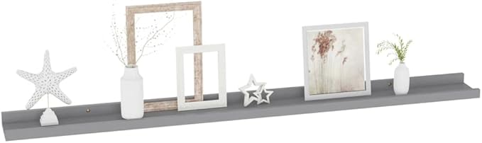 Wall Shelves 4 pcs Gray 39.4x3.5x1.2 Inches MDF Floating Shelves for Living Room Bedroom Kitchen Storage Display Organizer Modern Decorative Shelving
