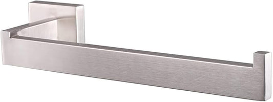 HomeStock Bagno Bianca Stainless Steel Black Glass Shelf with Bar in Gun Metal