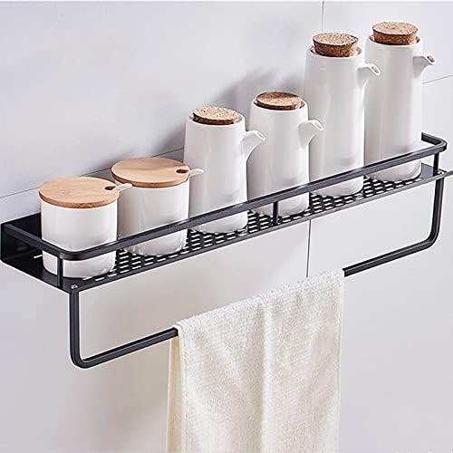 ZTBH Bathroom Divider Black Wall-Mounted Bathroom Shelf, Shelf Storage Rack Bathroom Hardware Sets (Color : 30cm-1)