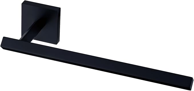 TVDEX Black Hand Towel Holder Bath Towel Bar Bathroom Towel Ring Wall Mount