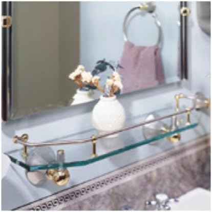 Motiv 2635T/24-15 London Terrace 24'' Glass Gallery Rail Shelf, Satin Nickel