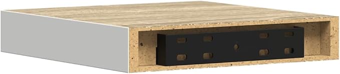 Honeycomb Floating Wall Shelf, Oak and White Modern Decorative Shelving Unit for Living Room, Office, Books, and Collectibles, 9.1 x 9.3 x 1.5 Inch