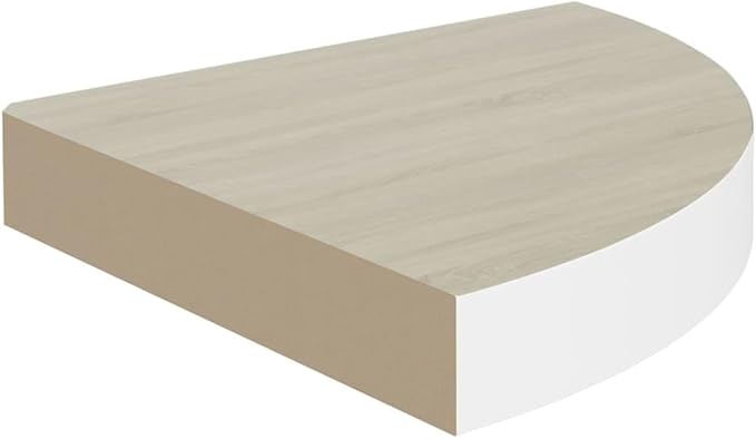 Wall Corner Shelves 2 Pack Oak White Floating Display Shelves 9.8x9.8x1.5 Inches MDF Honeycomb Metal for Home Decor Books Photos Awards