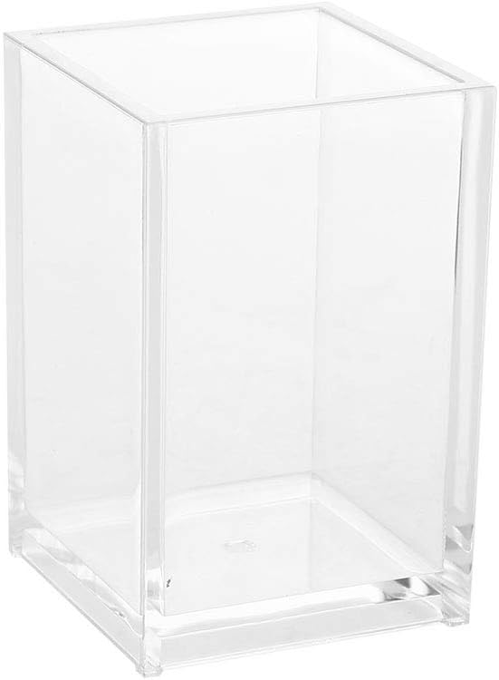 LAVEN Large Brushes Storage Acrylic Makeup Brush Organizer Nail Pen Organizer Case Single 1 Compartment Transparent Cosmetics