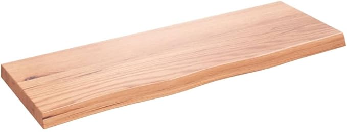 Solid Oak Live Edge Wall Shelf, 31.5 Inch Rustic Floating Wood Shelf for Living Room, Kitchen and Bathroom Decor, Heavy Duty Storage Display Shelf, Holds up to 44 Lbs