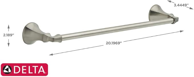 DELTA FAUCET Rubber Limited 76418-SS Ashlyn 18-in Wall Mount Towel Bar Bath Hardware Accessory in Stainless Steel