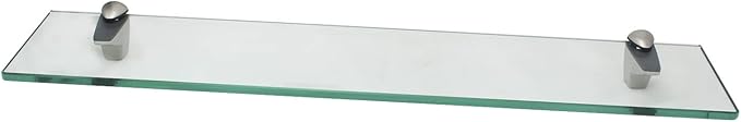 XVL Glass Shelf 23.6 Inch Bathroom Tempered Glass Rack Brushed Nickel GS3004AX