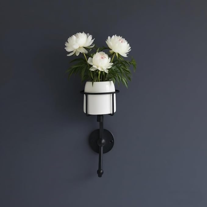 C-Shaped Towel Ring with Top Storage Basket Unique Space Saving Wall Mount Holder for Towels, Candles, Plants & Toiletries, Decorative Metal Accent for Bathroom or Kitchen