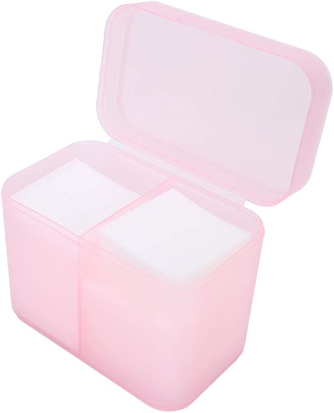 YUYTE 2 Grids Nail Storage Box Case Makeup Organizer Holder Nail Polish Remover Pad Suitable For Home Salon[]