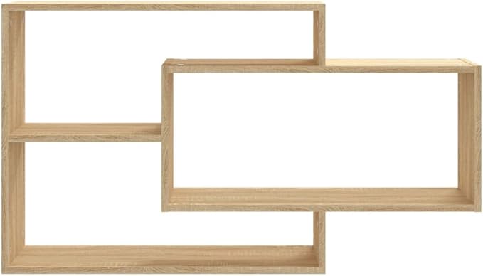 Floating Wall Shelves Set, Sonoma Oak Engineered Wood Wall Mounted Storage Display Shelves for Living Room, Bedroom, and Office, 40.9 inch Rectangular Shelving Unit