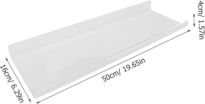 Healifty Wall-Mounted Acrylic Shelf for Bathroom and Kitchen No Drilling Required 2-Tier Storage Rack for Toiletries and Seasonings Easy Installation Space-Saving Design