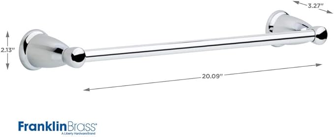 Franklin Brass Kinla (1-Pack) 18" Towel Rack for Bathroom, Polished Chrome Towel Bar for Bathroom Wall Kitchen Towel Holder Rod Wall Mounted Bathroom Accessories KIN18-PC1